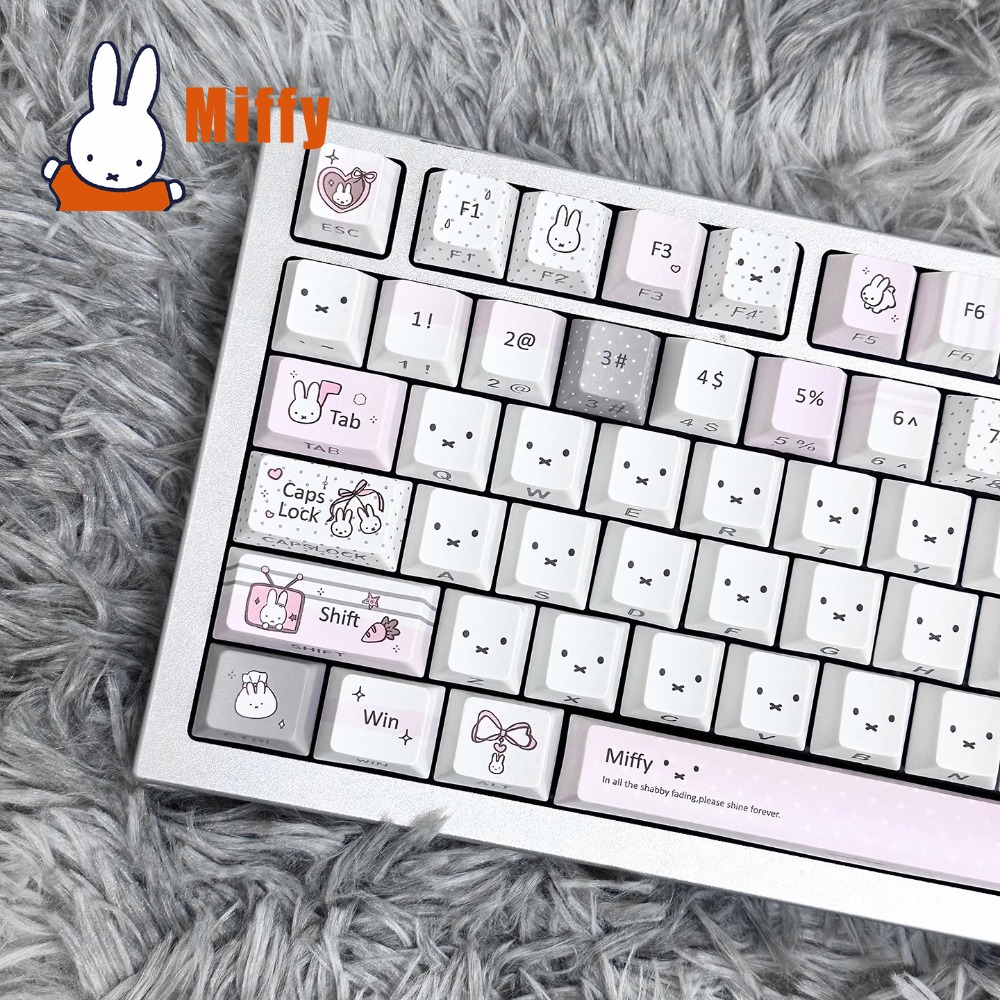 Keyboard Tenkeyless - Conjunto de Teclas Kawaii Miffy para