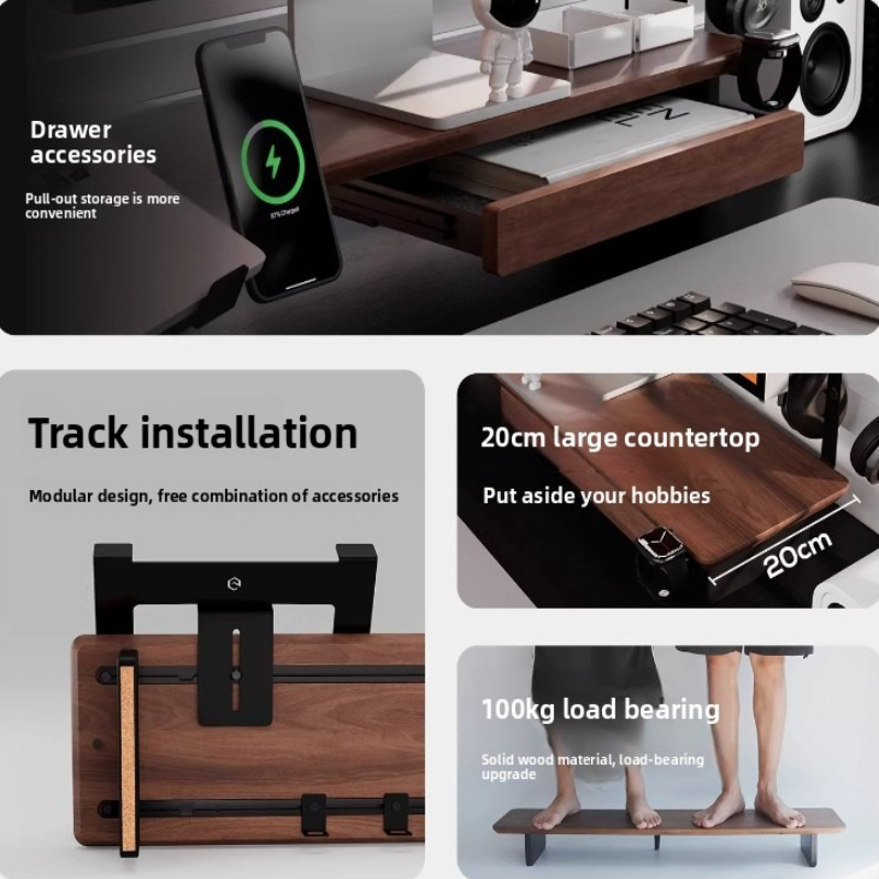 Dual Monitor Stand - Caixa de Armazenamento Metálica para Monitor
