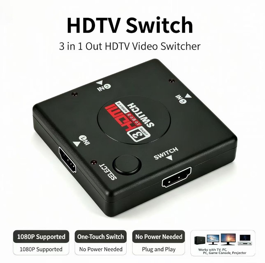 Esports Gaming Hub - Switcher compatível com HDMI 3x1, 3