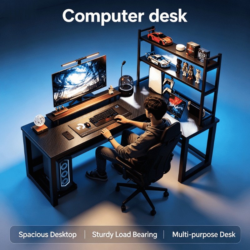 Esports Gaming Table - Mesa de Computador em L Ajustável