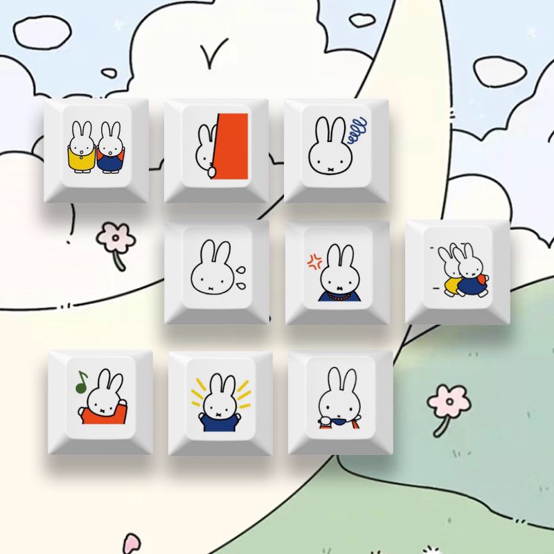 Novo Keycap de Coelho Miffy em - Keyboard Tenkeyless avaliação e preço
