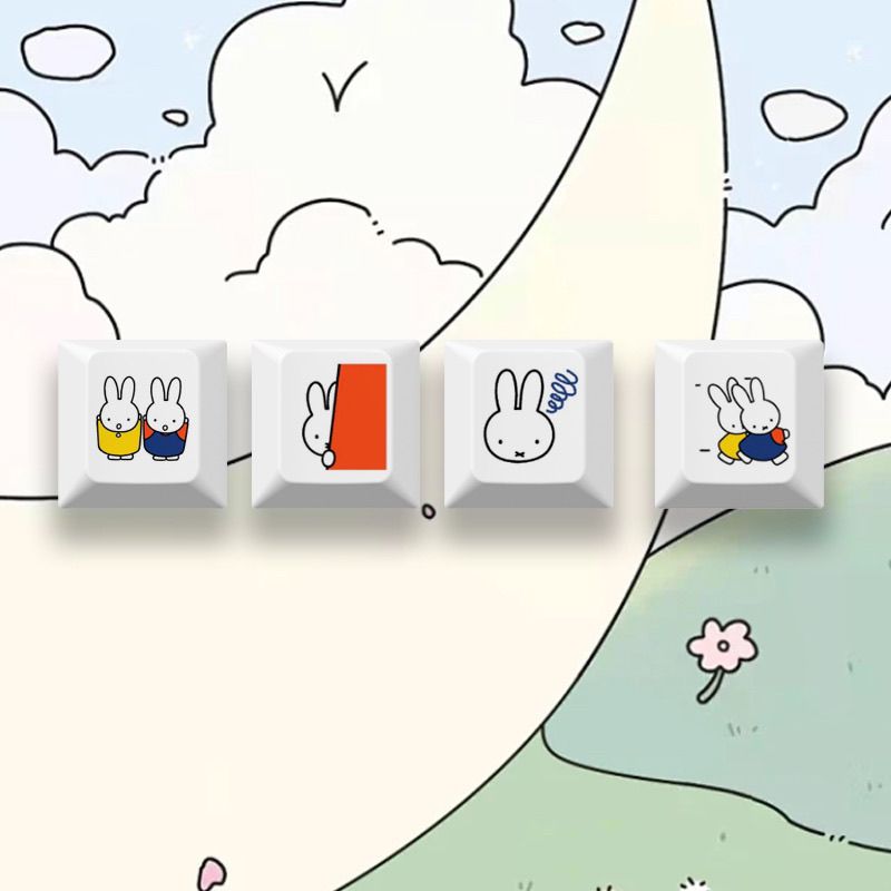 Novo Keycap de Coelho Miffy em - Keyboard Tenkeyless avaliação e preço