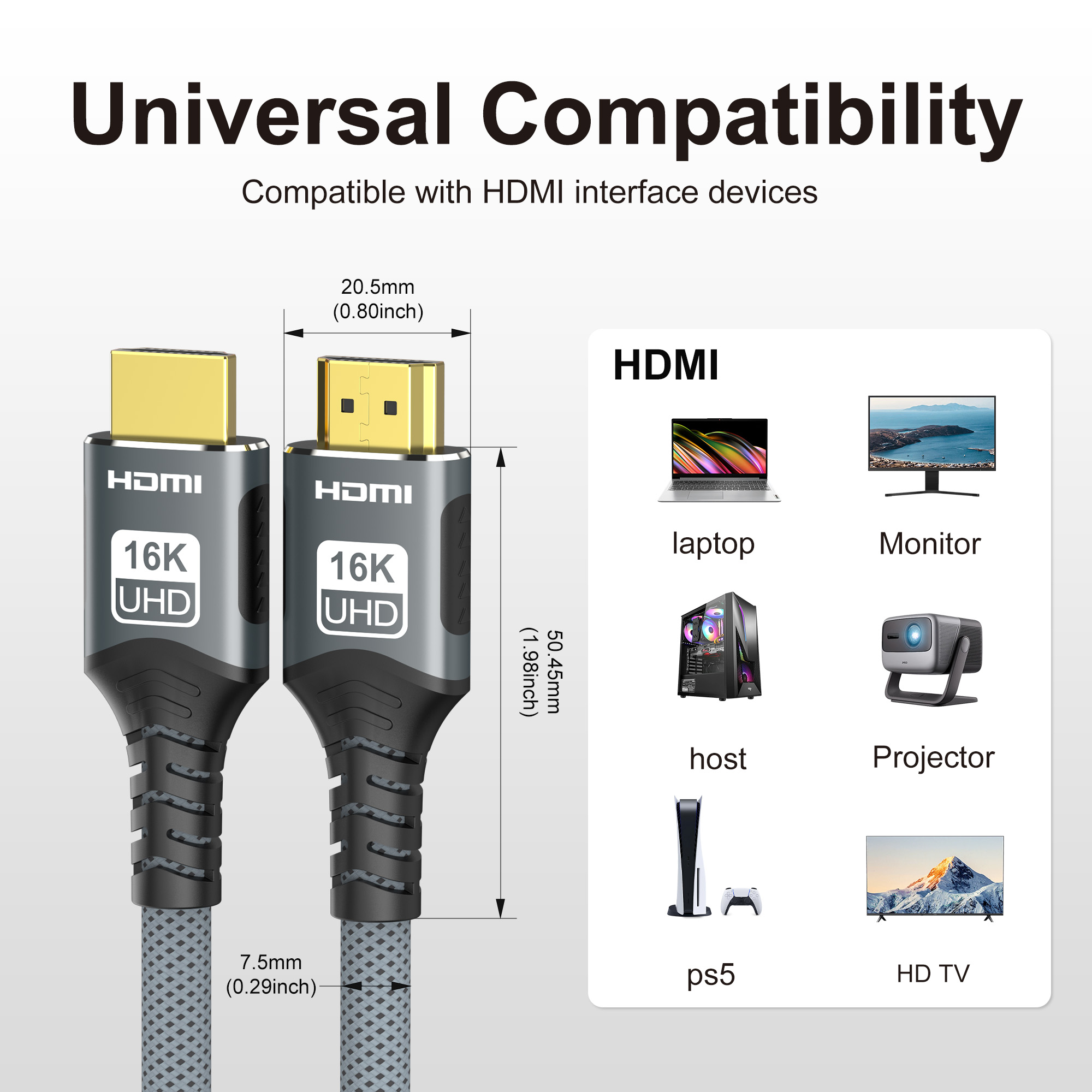 Cabo HDMI 2.2 16K 96Gbps 8K@12 - Esports Gaming Bundle avaliação e preço