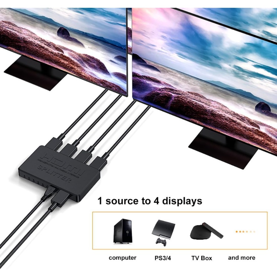 Divisor hdmi 4k 1 em 4 hub out - Esports Gaming Hub avaliação e preço