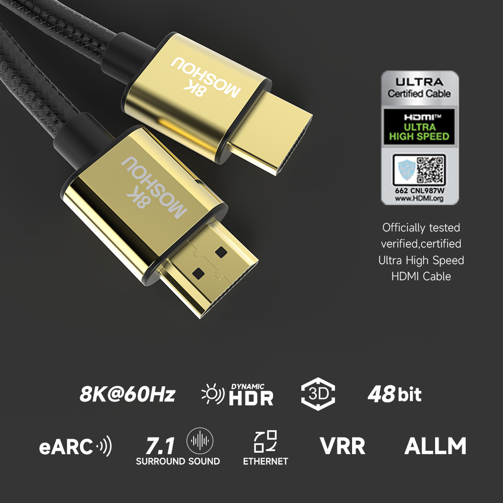 Cabo HDMI MOSHOU 2.1 8K 4K120H - Esports Gaming Bundle avaliação e preço