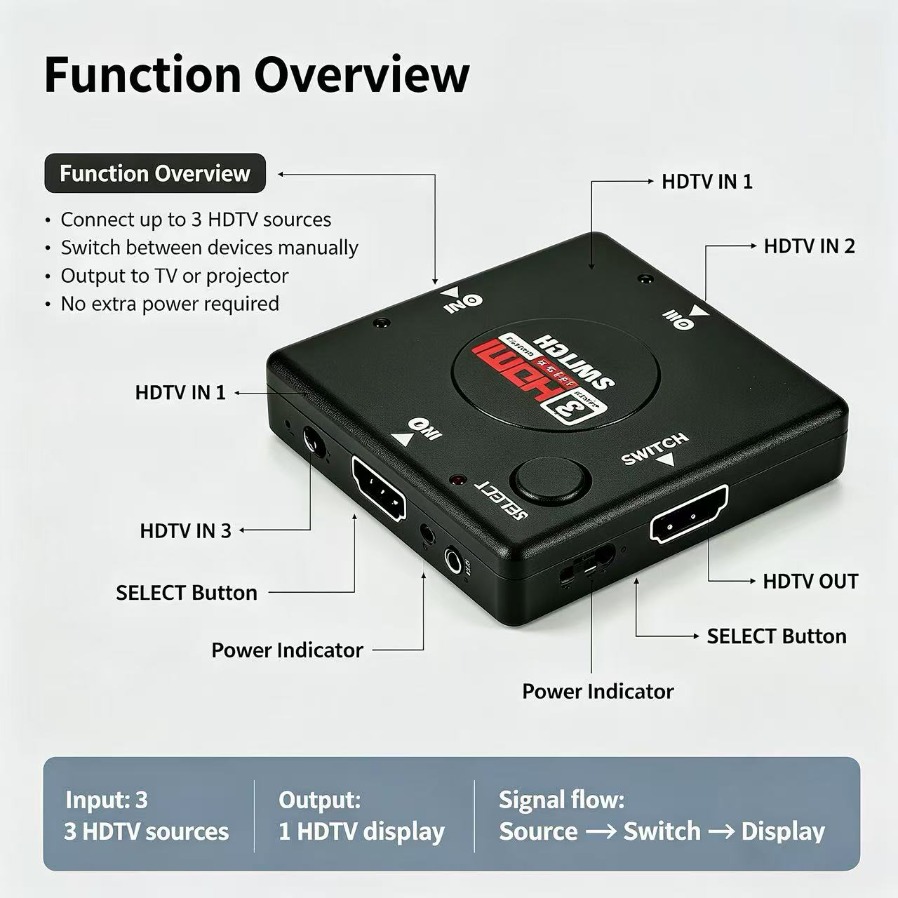 Switcher compatível com HDMI 3 - Esports Gaming Hub avaliação e preço