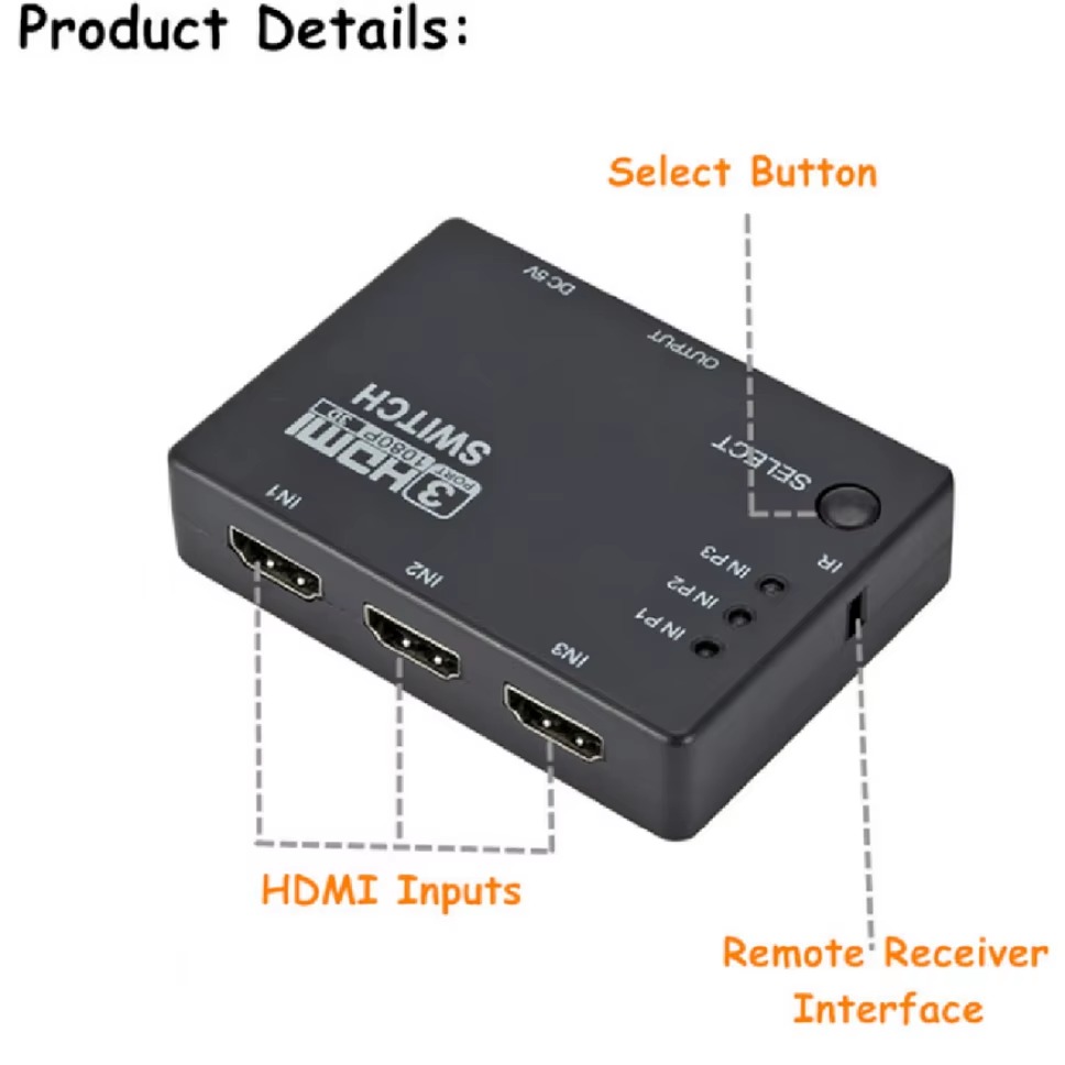 Comutador HDMI 3x1 KVM, Adapta - Esports Gaming Hub avaliação e preço