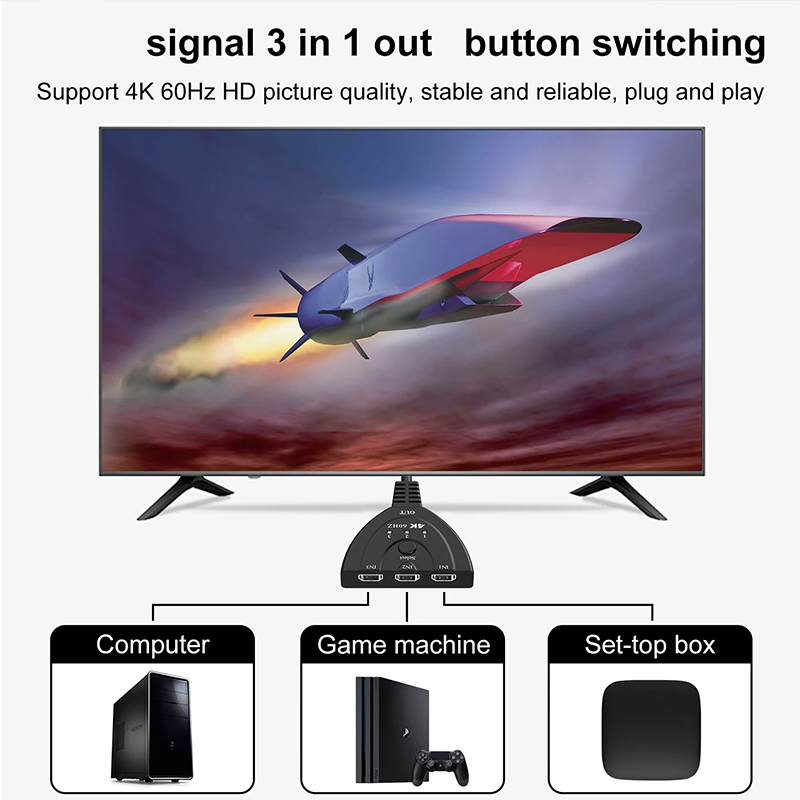 Switcher HD Mini 3 Portas 4K 6 - Esports Gaming Hub avaliação e preço